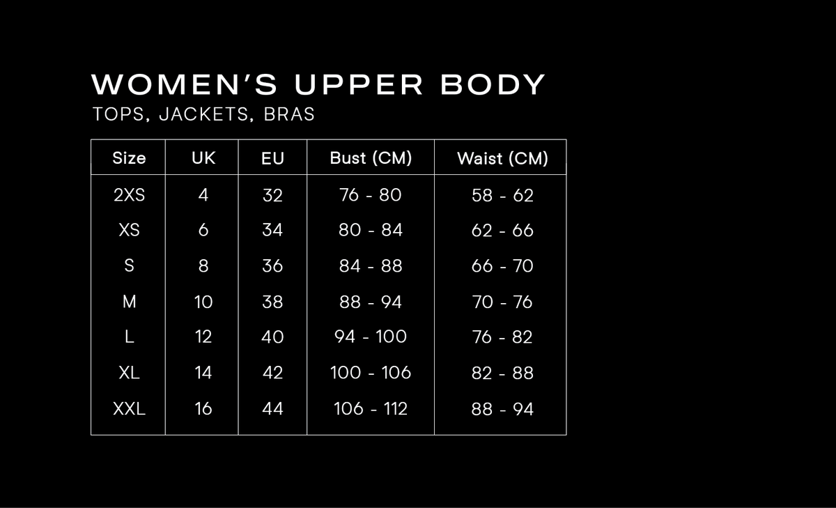 Size Guide for Women's Origins Cotton Tee